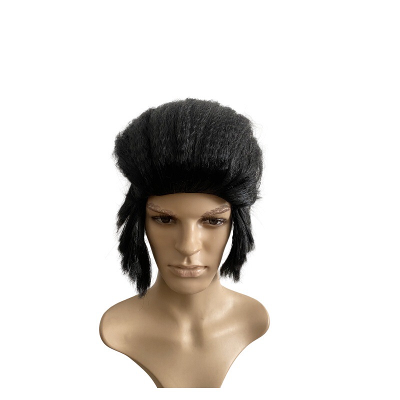 Factory direct European and American party general wig festival classic black Elvis wig non-mainstream -123