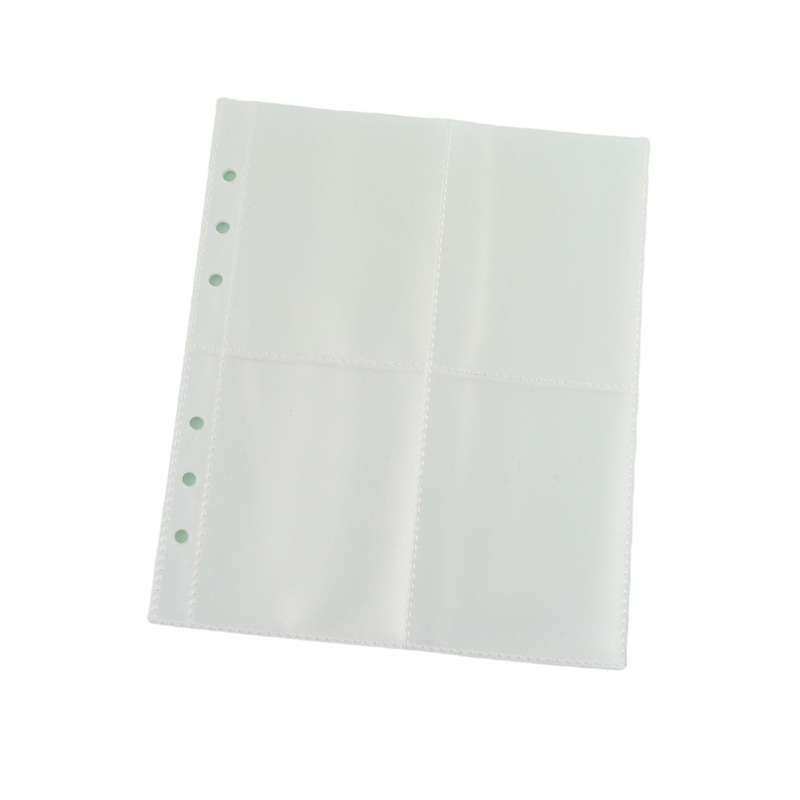 Carpeta de tarjetas A5 con páginas de dos y cuatro cuadrículas, álbum para guardar tarjetas pequeñas, páginas de tarjetas de 6 agujeros, 3 pulgadas, 20 hojas, álbum de fotos transparente.