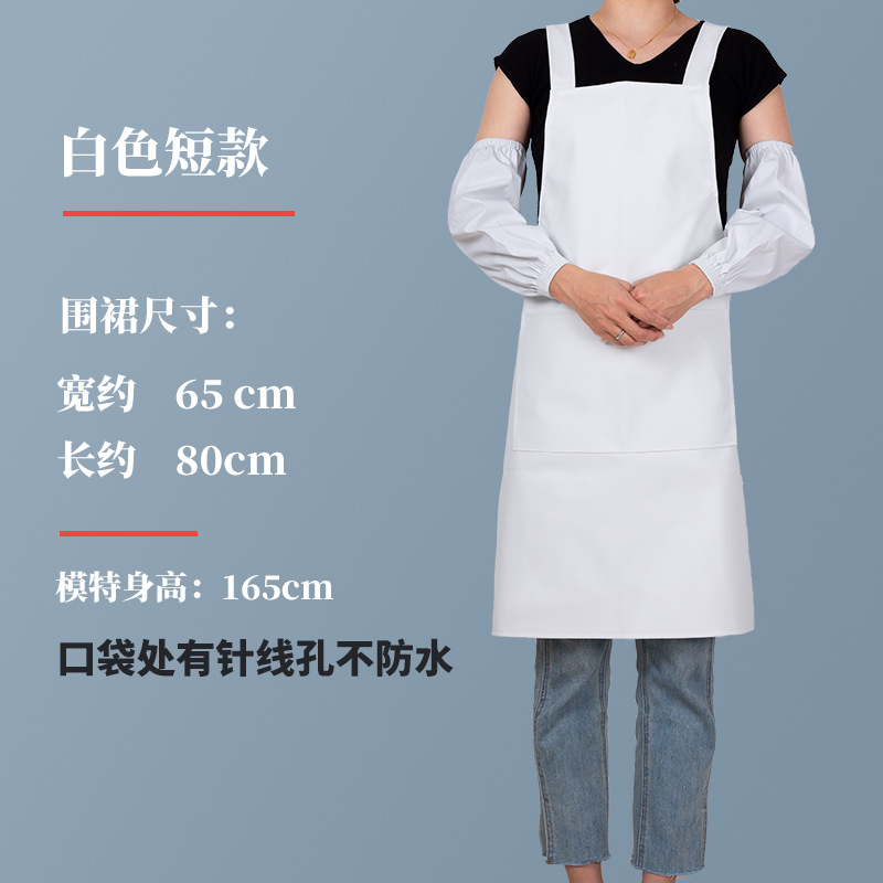 Delantal de doble hombro de cuero, bolsillo doble personalizado, ropa de trabajo gruesa, impermeable y a prueba de aceite, delantal de cuero resistente al desgaste y a la suciedad para hombres y mujeres