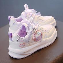 女童鞋板鞋夏季2025新款拉布布发光闪灯运动鞋女孩学生儿童小白鞋