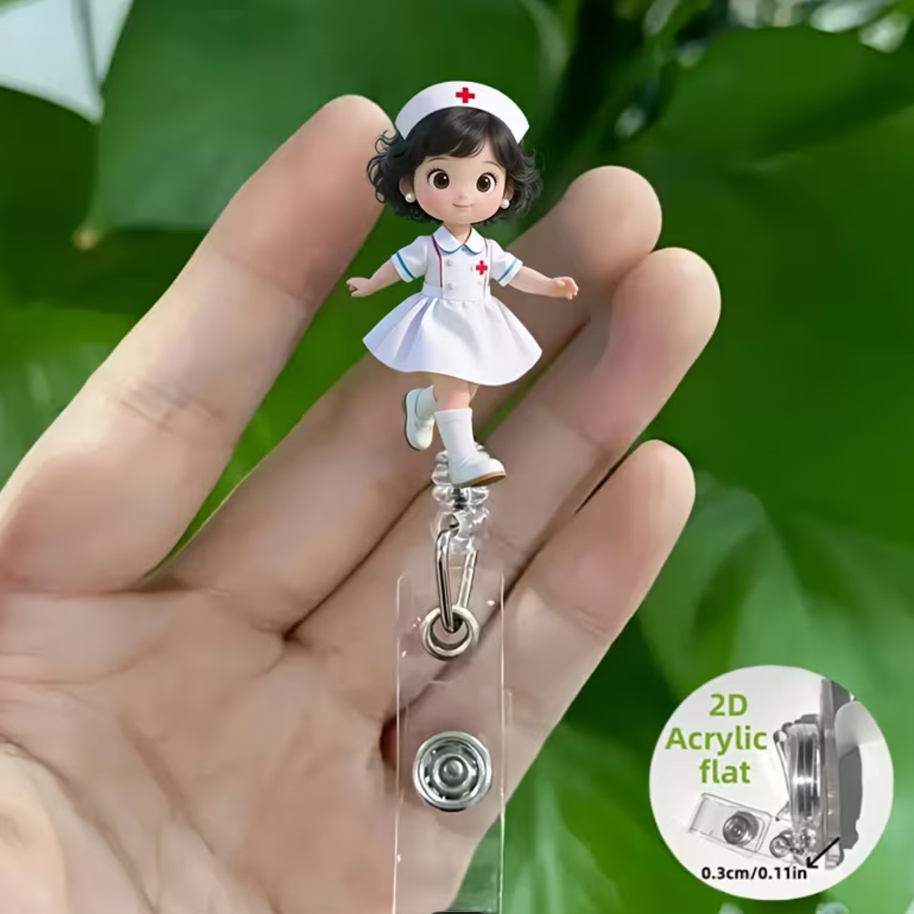 Nueva linda moda coreana de dibujos animados hebilla fácil de tirar tarjeta de trabajo clip de insignia certificado hebilla telescópica clip de insignia al por mayor