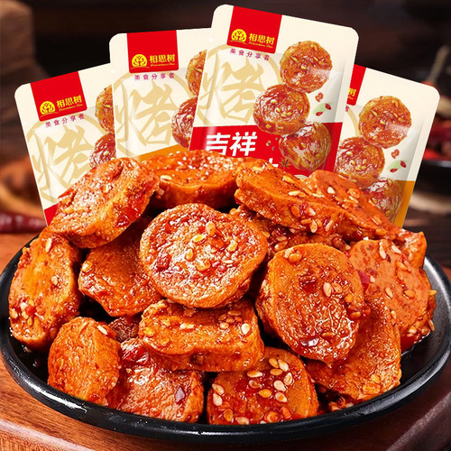 Three Kings Noodles Webbed Gluten Stick Spicy Rice Noodles Spicy Bean Curd Gluten Rings Vegetarian Spicy Snack Food