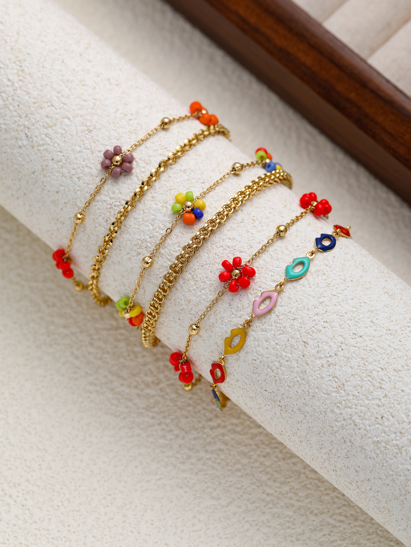 Bracelets Classification Simple Style Flower 304 Stainless Steel Cable Chain Bracelets In Bulk