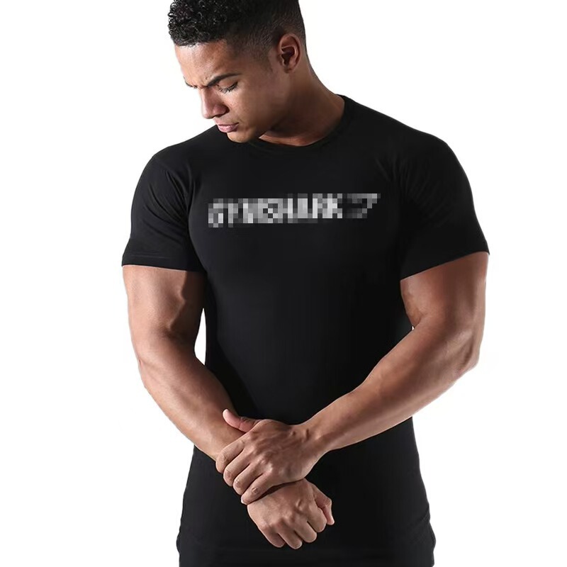 Cross-Border Fitness Men's Sports Loose Short-Sleeved Casual Round Neck T-Shirt Domestic One or Two Cross-Border Trendy Brands