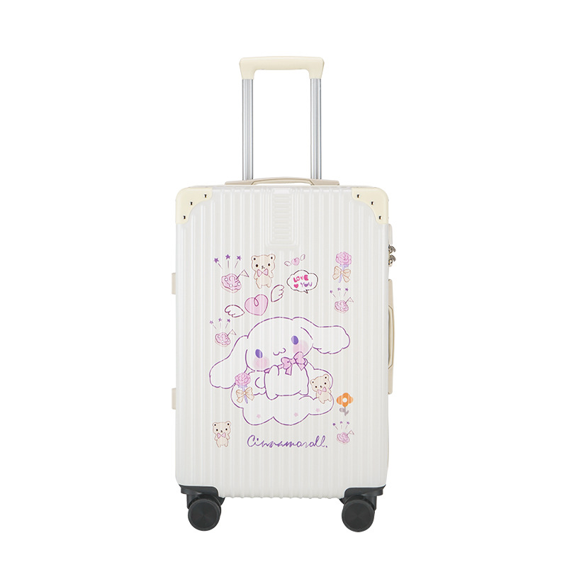 Maleta de contraseña de los hombres universal Mute rueda caja de viaje del estudiante Maleta impresa de dibujos animados de estilo coreano de las mujeres