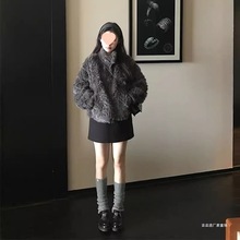 2025冬立领水貂绒皮毛新款一体短款保暖皮草外套毛毛大衣加厚