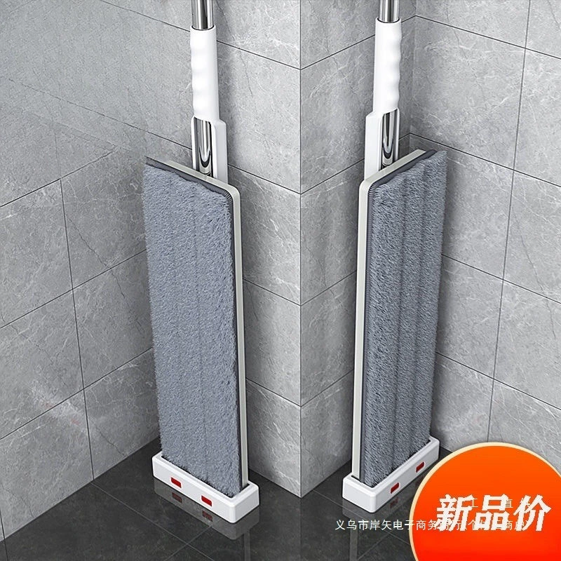 Швабра без помощи рук для домашнего использования, двойного назначения для сухой и влажной уборки, плоская впитывающая швабра для коммерческой и гостиничной уборки.