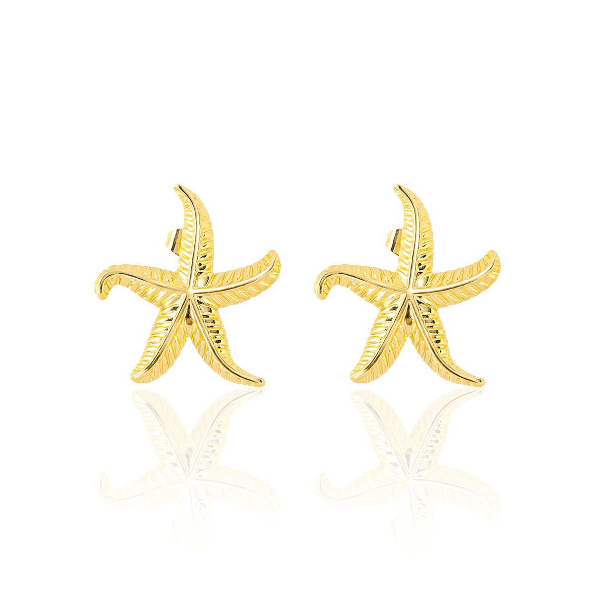Starfish, Shell Pattern 1 Pair Marine Style Starfish Shell Plating Copper Drop Earrings Ear Studs