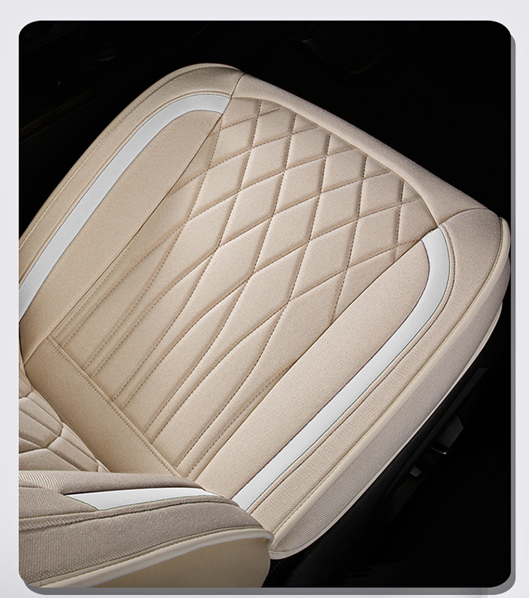 Cross-Border Linen Breathable Car Seat Cover Cushion Universal Four-Season Full-Cover Seat Cover Cushion Comfortable Rear Seat
