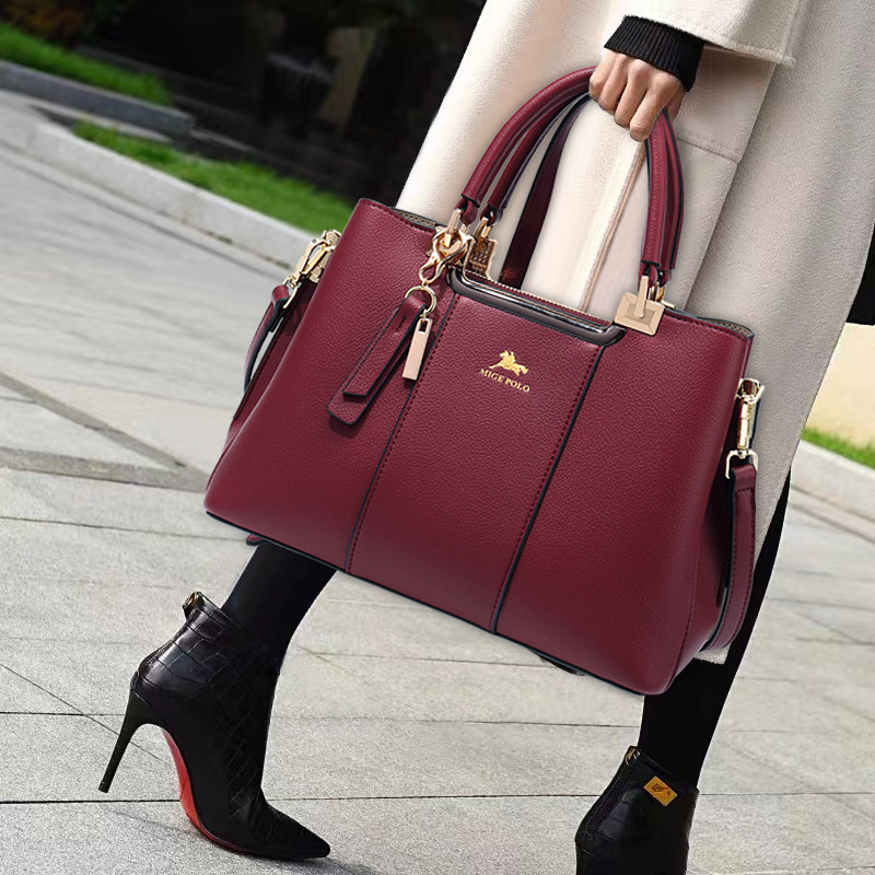 Women's Shoulder Bag Large Capacity Handbag Crossbody Bag Mother's Bag Banquet Bag Genuine Leather Fashion Tote Business Trendy - Thumbnail 7