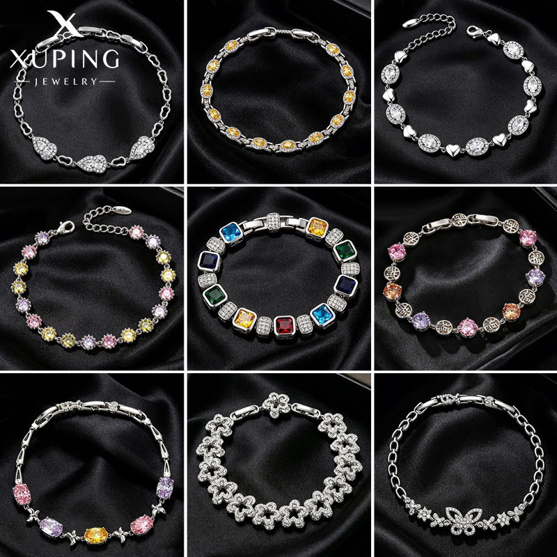 Xuping Europa y los Estados Unidos de moda transfronteriza simplista ins brazalete de aleación de cobre geométrica redonda pequeña pulsera de azúcar al por mayor mujeres
