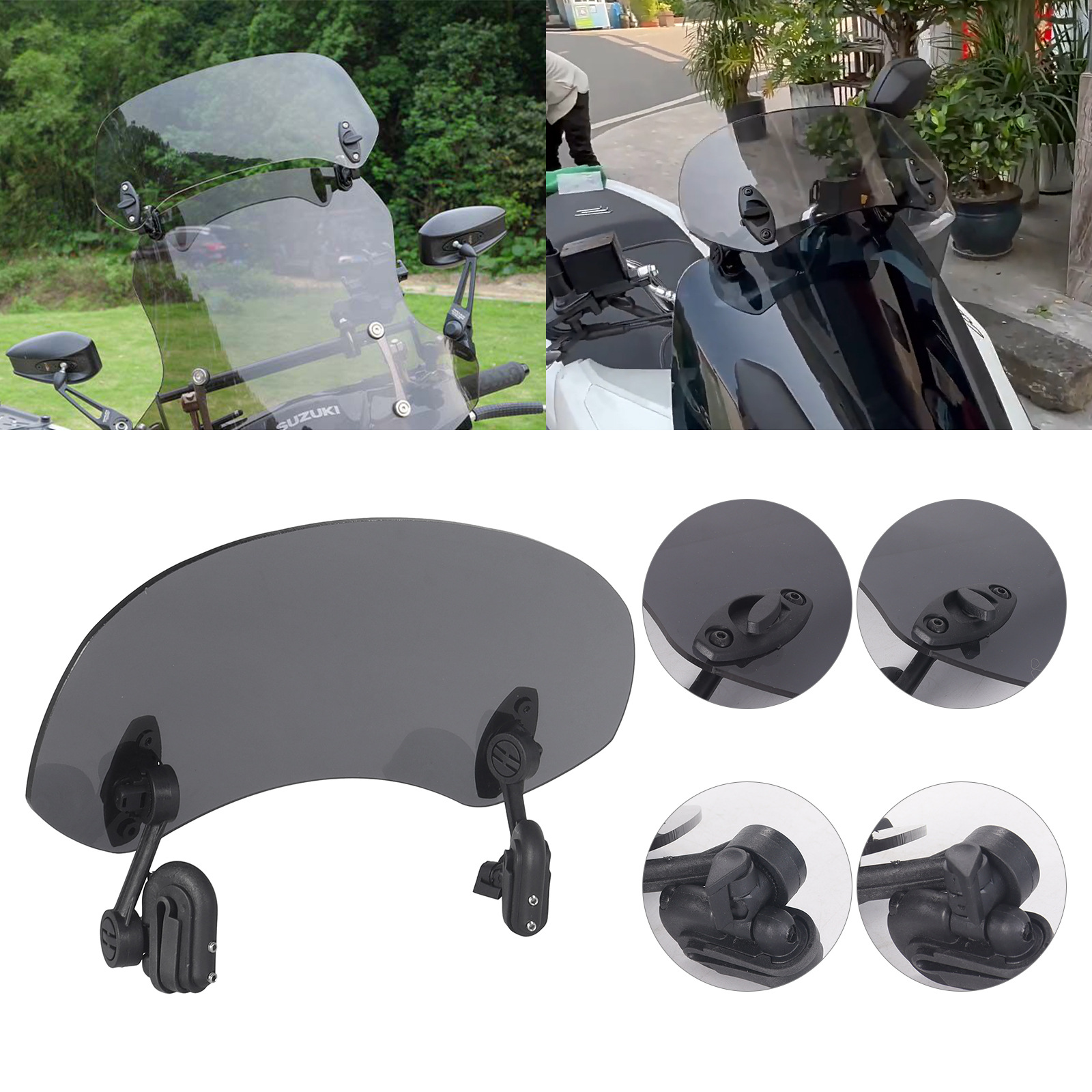 Universal Motorcycle Modification Parts, Height-Adjustable Wind Deflector Suitable for Yamaha, Kawasaki, Honda