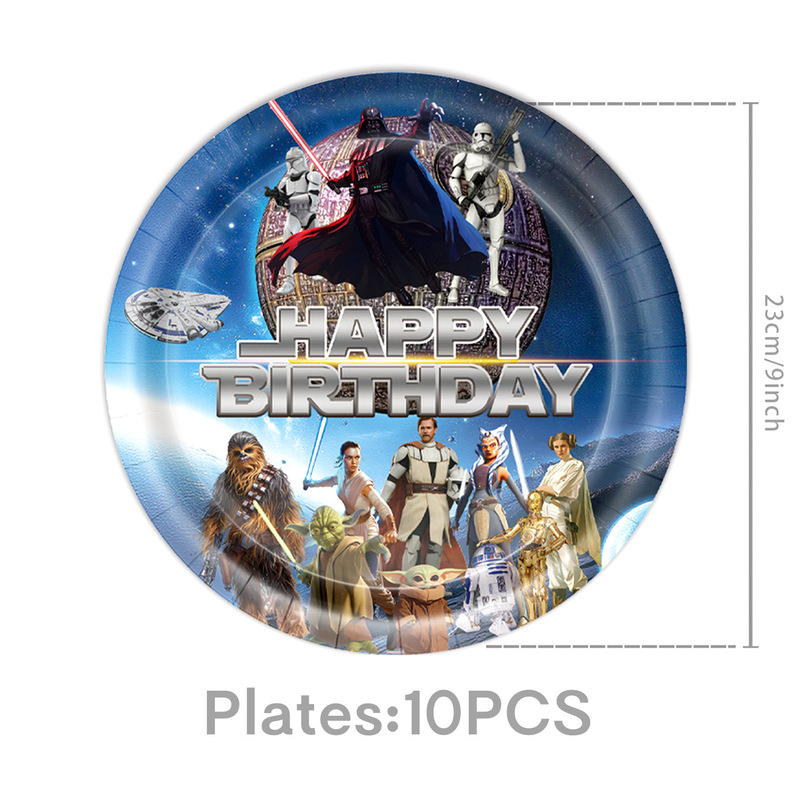 亚马逊新款星球大战电影主题生日派对用品套装纸盘纸巾桌布装饰|undefined