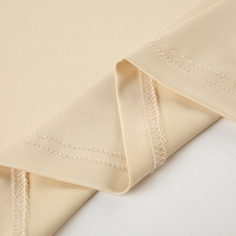European And American Sexy Style Basic Versatile Skin-colored Strap Low V-neck Ultra-short T-shirt For Women, Slim Fit,_ecoleips.com