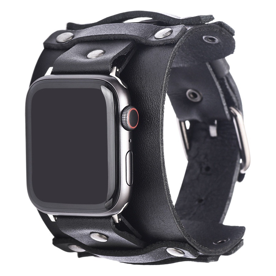 2024 venta caliente transfronteriza correa de Apple iWatch accesorios para relojes inteligentes correa punk de cuero sentido de alta gama