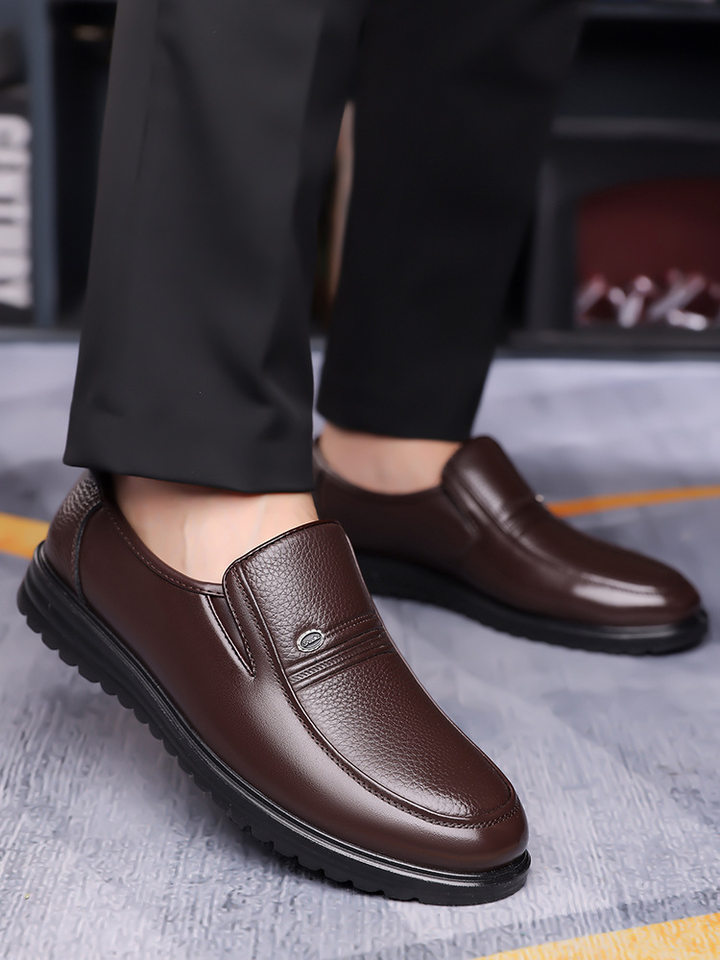 Giày lười nam da bò mũi nhọn cổ cao phong cách công sở — 91066 màu nâu, 91066 màu đen chi tiết 1