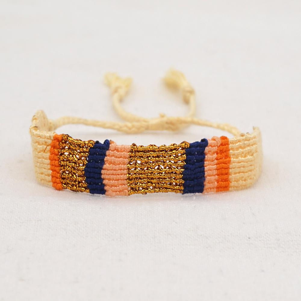 Ethnic Style Colored Cotton Woven Elastic Bracelet Wholesale Jewelry Nihaojewelry display picture 1