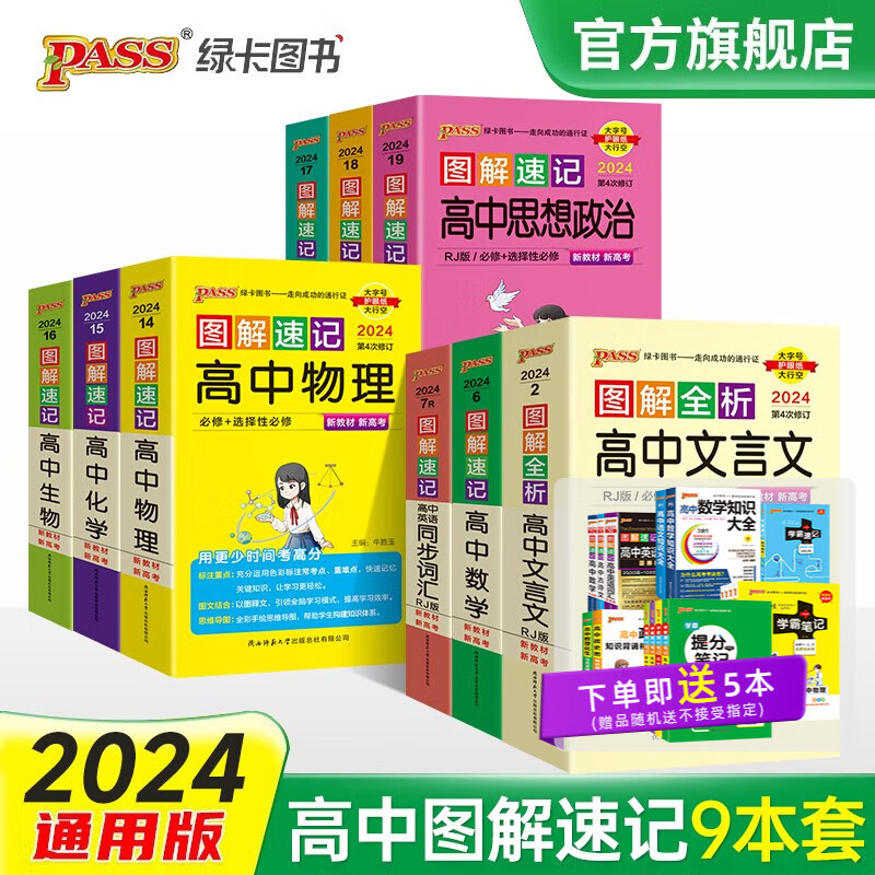 新版图解速记高中新教材新高考高一二三高考基础知识口袋书工具书