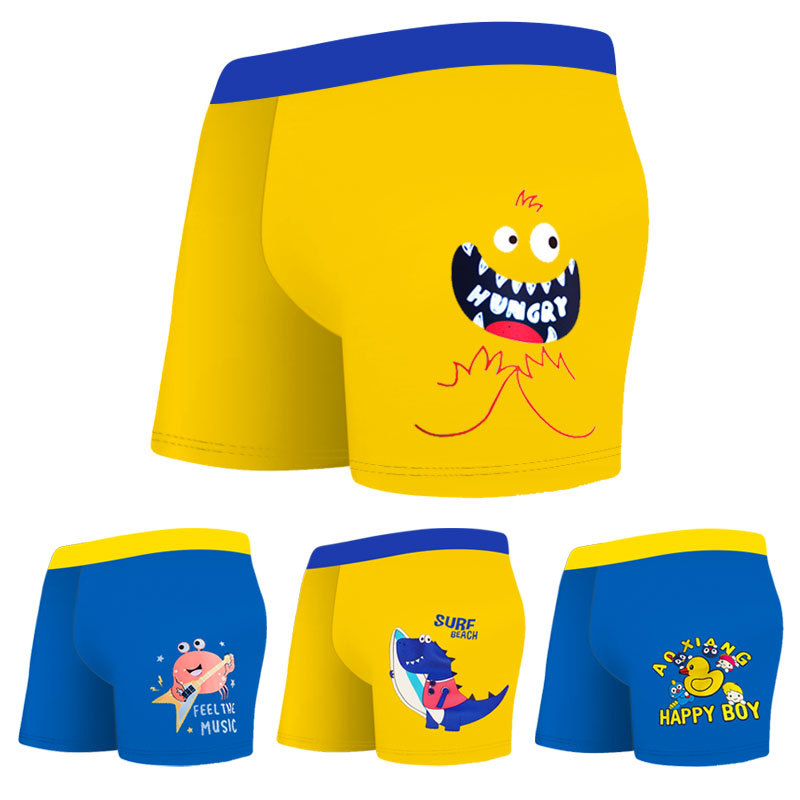 Bañador de natación para niños boxeador de buena calidad piscina de aguas termales estudiante bañador nylon masculino bebé traje de baño fábrica al por mayor
