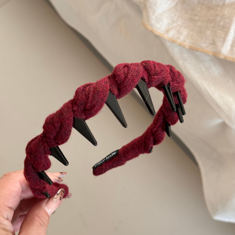 高品质缠绕麻花长齿发箍高颅顶压发洗脸头箍带齿防滑发卡发饰|undefined
