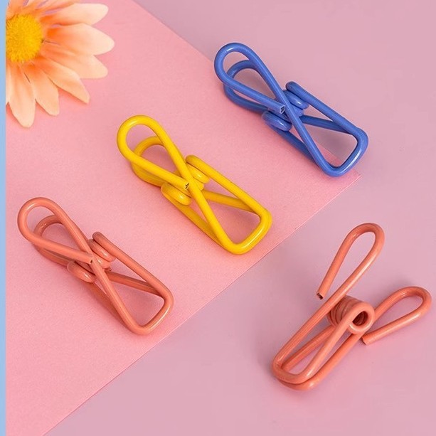 Windproof and Non-Slip Small Clips, Multi-Purpose Colorful Stainless Steel Clothespins for Drying Quilts and Underwear, Factory Wholesale