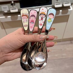 ちびまる子ちゃん304ステンレススプーン子供スプーン漫画かわいいスプーン家庭用スプーン赤ちゃんスプーン