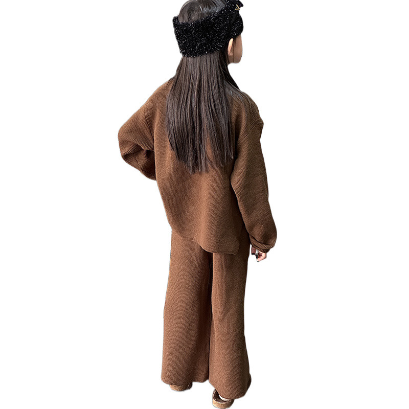 인터넷 레드 여성 아동복 유행 세트 가을 여성 스웨터 2024 새로운 서양식 마일라드 봄 착용