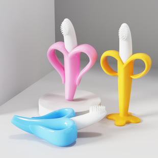 Cross-border Hot Selling Baby Molar Bar Food Grade Silicone 6 Months Teething Baby Soothing Bite Banana Teeth Gum