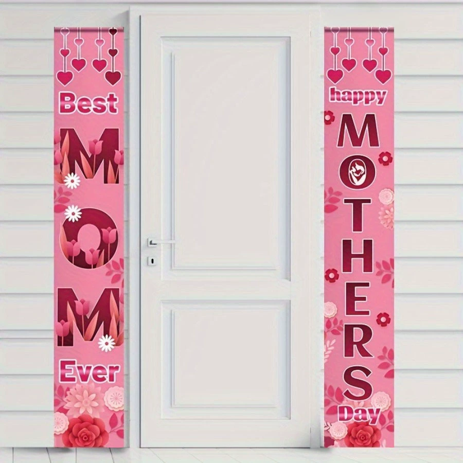 Cross-border new Happy Mother's Day banner, Mother's Day welcome porch sign Seasonal party porch sign