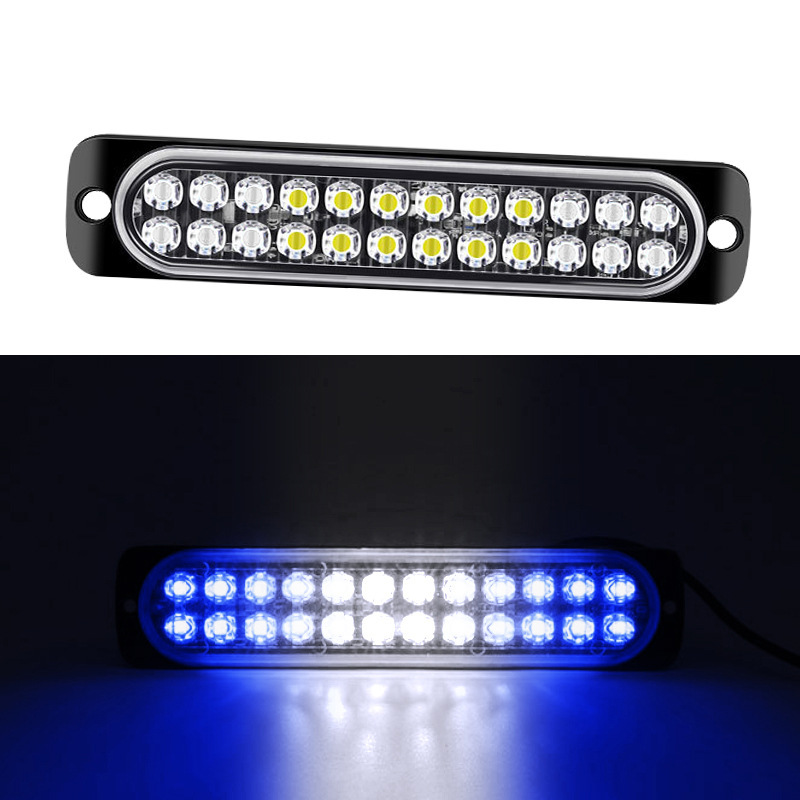 Dual fila 24 lámparas de advertencia de camión 24LED estallar lámparas laterales ultra delgadas