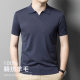Men's short-sleeved sweater spring and summer square collar full wool half-sleeved polo shirt young and middle-aged thin T-shirt men's top