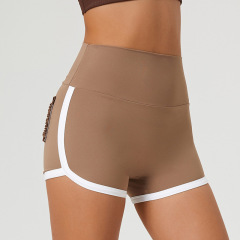 High-waist elastic tight sports shorts for women with peach butt yoga fitness clothes running training cycling fitness pants summer