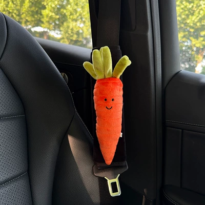 Seatbelt decoration carrot corn seatbelt shoulder pad car decoration car accessories plush toy cute