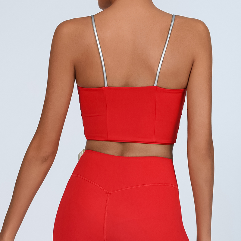 comercio exterior chaleco de yoga transfronterizo mujer cojín de pecho rosa tridimensional alta elástica movimiento de secado rápido cinturón de acondicionamiento físico bra