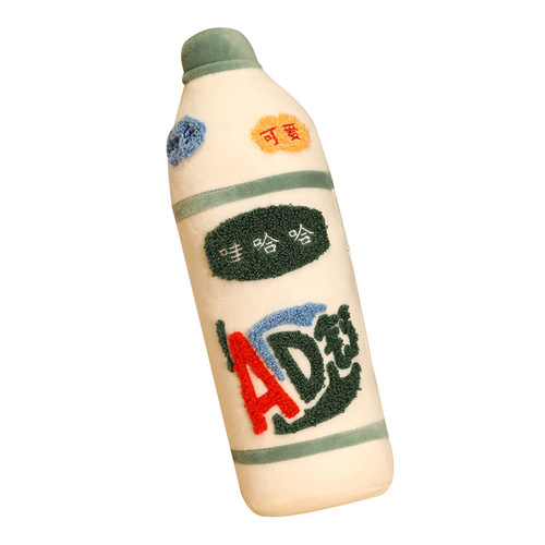 New internet celebrity AD Calcium Milk Pillow Creative Large Cylindrical Pillow Children's Plush Toy Milk Bottle Wholesale