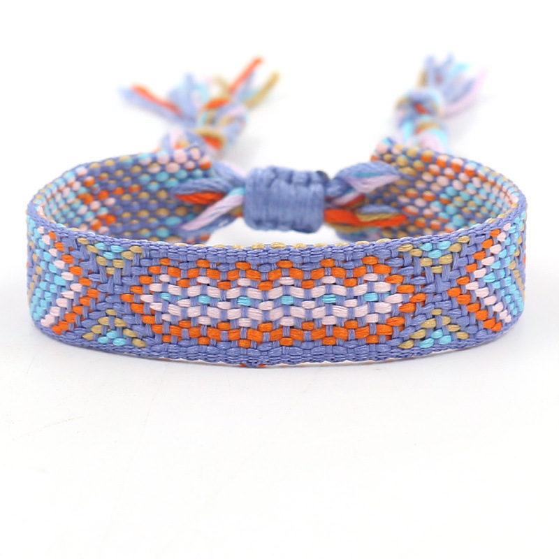 Nueva Cruz-frontera popular de color bohemio tejido pulsera fans correa de muñeca pulsera de la Amistad artística
