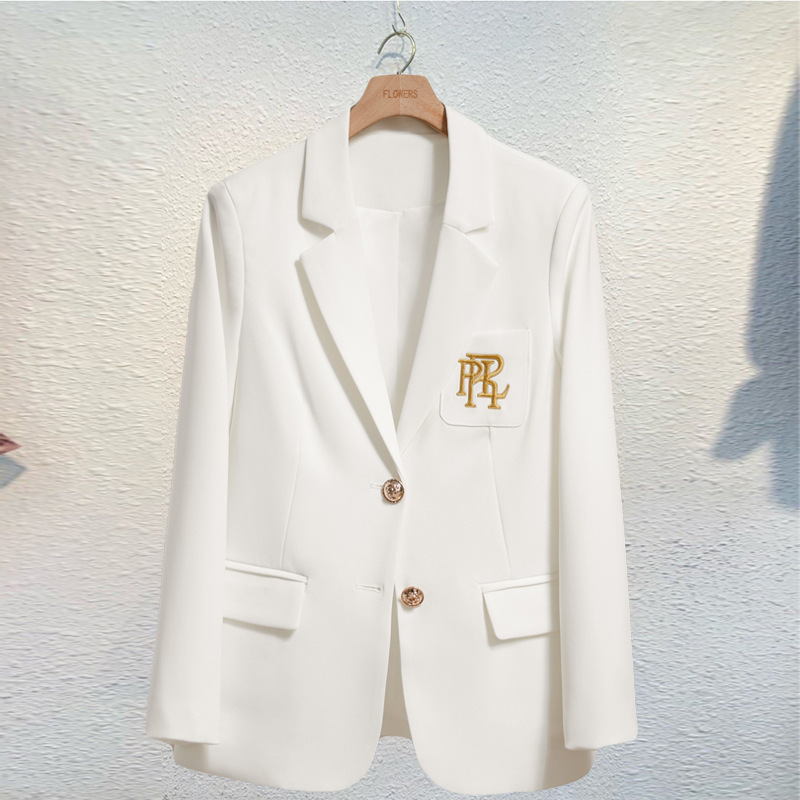 Women's Clothing white college style slim high end small fashion suit_voghion.com