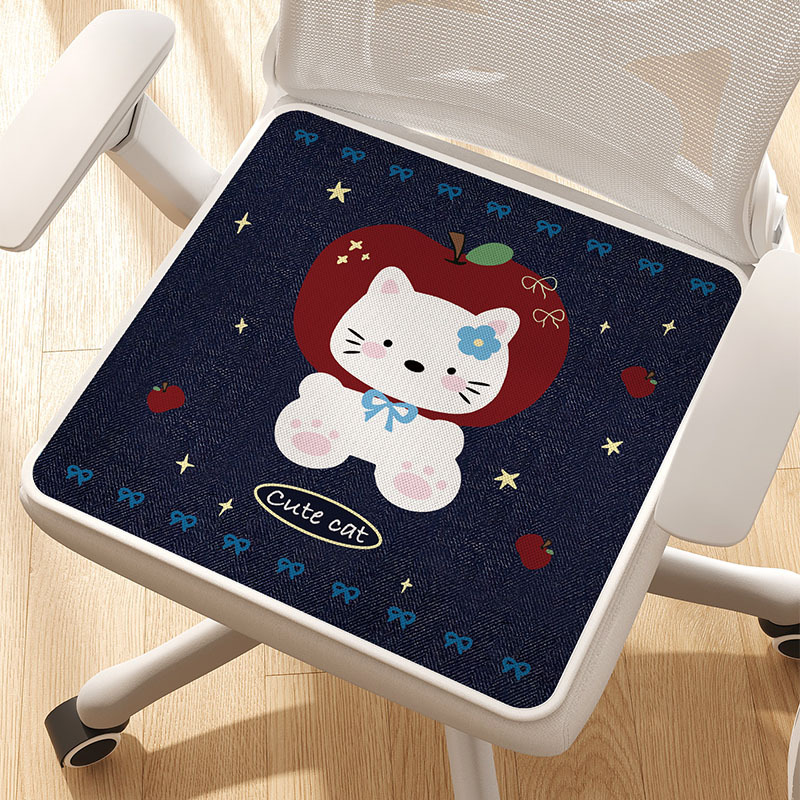 卡通夏季冰丝坐垫凉席椅子垫学生垫办公室久坐椅垫耐脏易打理屁垫