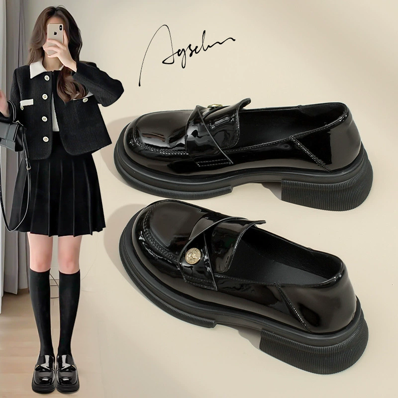 Женские черные лоферы Augsiden, новинка зимы 2025 года, с плюшевой подкладкой, в стиле Chanel, на массивном каблуке, ретро-лоферы без застежек.