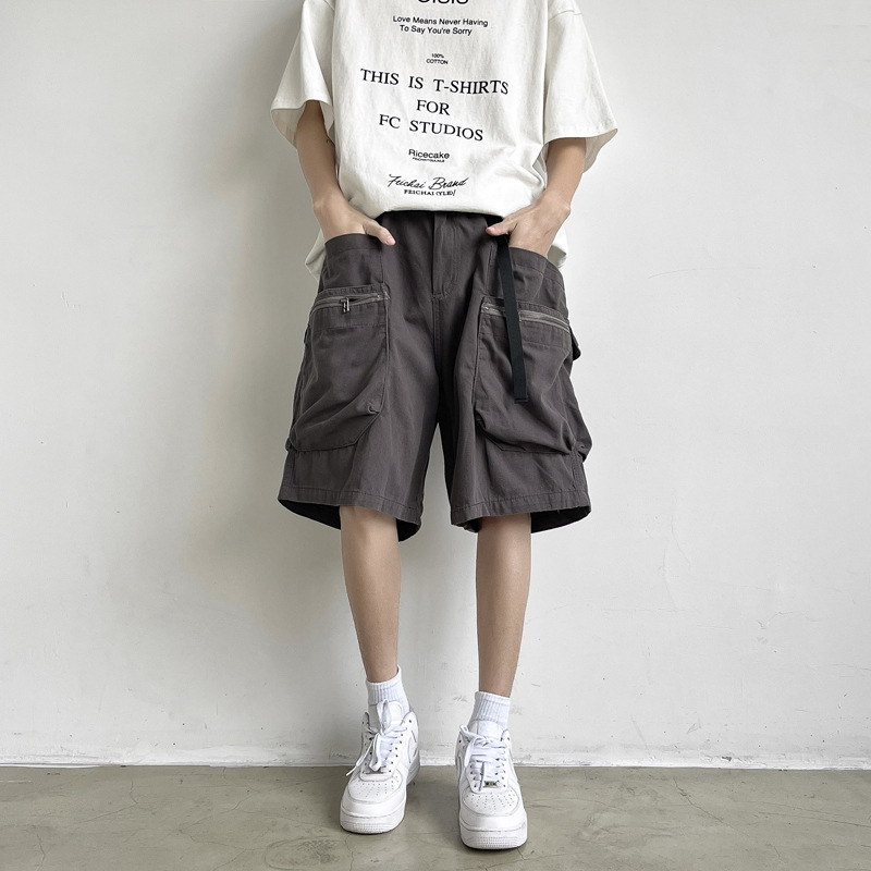 Summer Tooling Shorts Men's Loose Japanese Style Vintage Washed Pants Vibe Fashion Brand Functional Style Casual Pants Summer Tooling Shorts Men's Loose Japanese Style Vintage Washed Pants Vibe Fashion Brand Functional Style Casual Pants