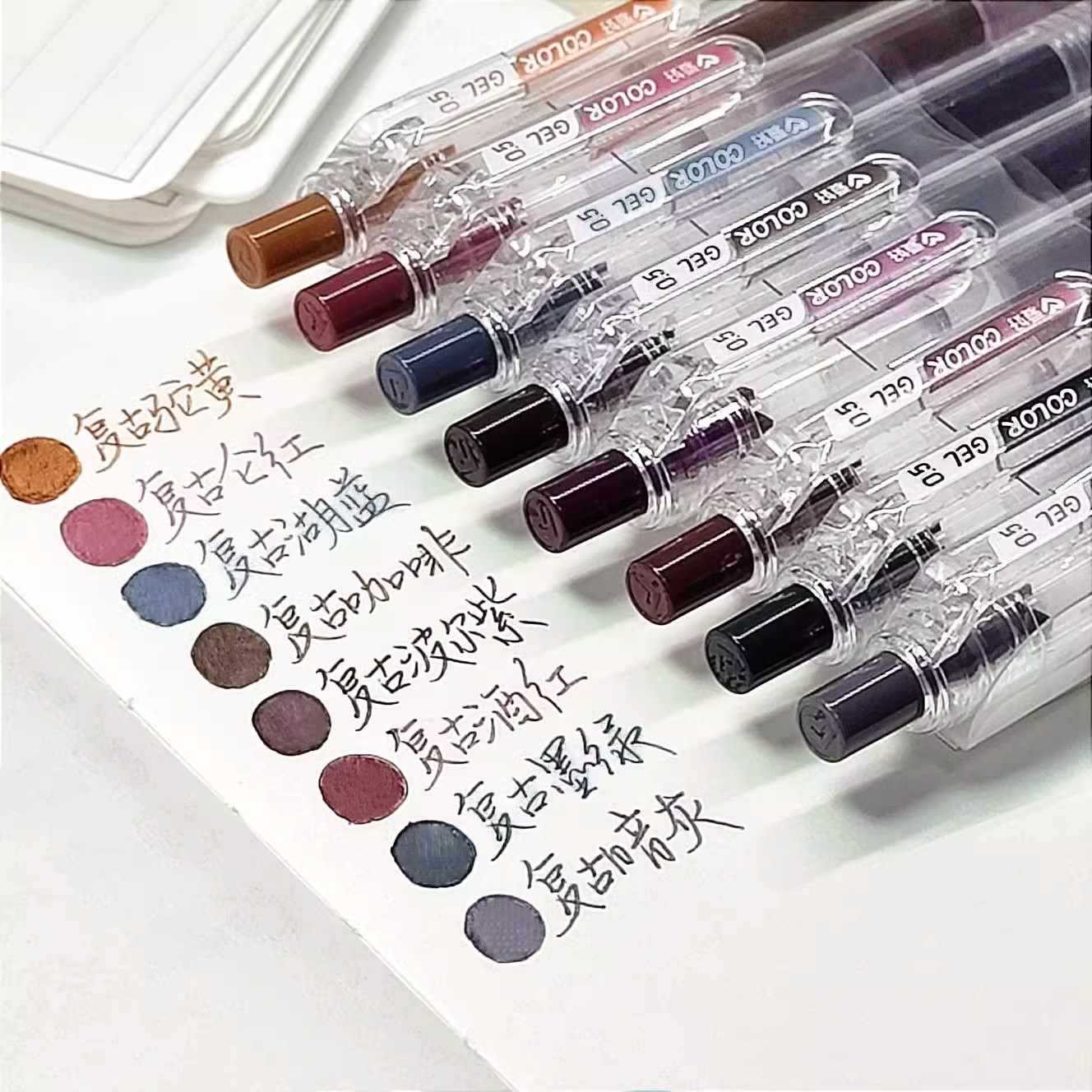 GP260 MORANDI 컬러 중성펜 노트테이킹 마커, 프레스펜, 컬러펜, 학생용 주스펜