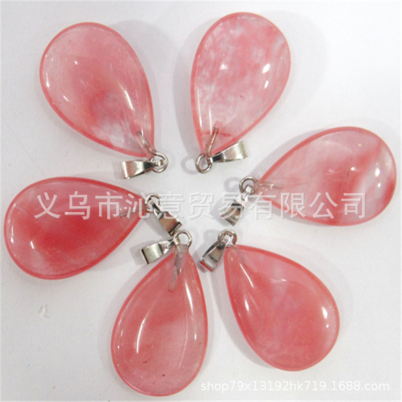 Transfronteriza AliExpress Venta caliente natural cristal ágata gema cristal plano colgante collar pendientes accesorios de la joyería