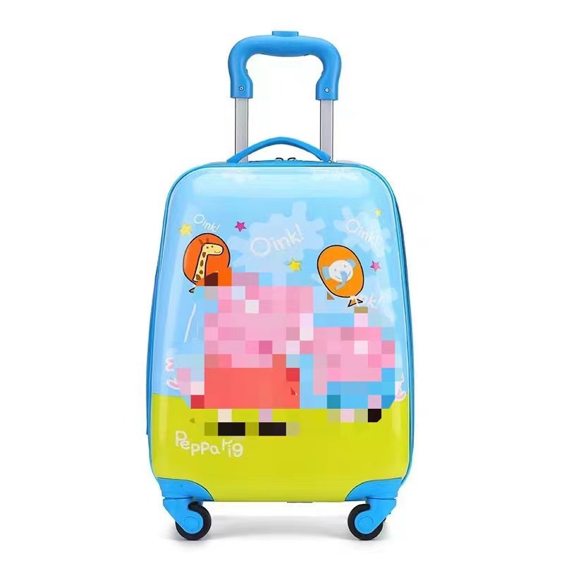 Nueva caja de la carretilla de los niños de color sólido tablero de luz patrón de logotipo imprimible equipaje rueda universal maleta fábrica al por mayor