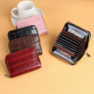 New Card Bag Women's Card Small Multi-Card Large Capacity Card Case Anti-Degaussing Anti-Theft Brush Two-in-One Wallet