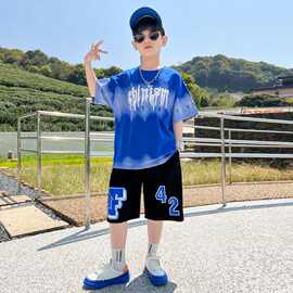 男童夏装短袖套装中大童酷帅男孩短裤夏季帅气时髦儿童运动衣服潮