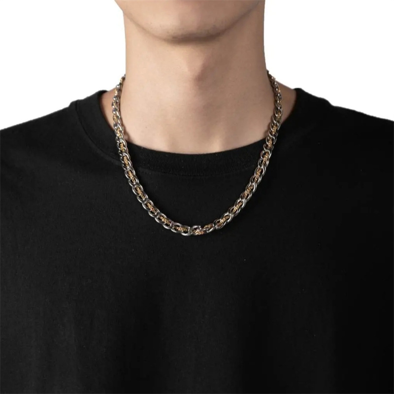 European and American original design men's Cuban necklace titanium steel niche design sense clavicle chain hip hop jewelry domineering fashion brand