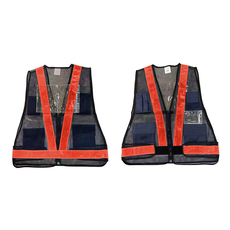 Cross-border multi-bolsillos tela de malla triangular chaleco reflectante V ciclismo ropa reflectante sitio de construcción protección de seguridad especial al aire libre