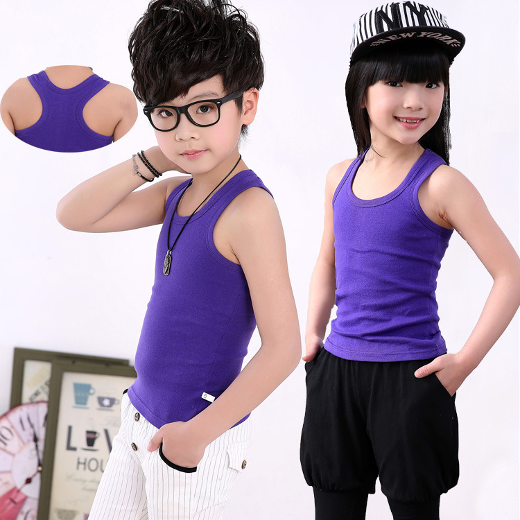 Camiseta de algodón para niños en forma de I para niñas pequeña camisola para niños ropa interior para niñas de verano