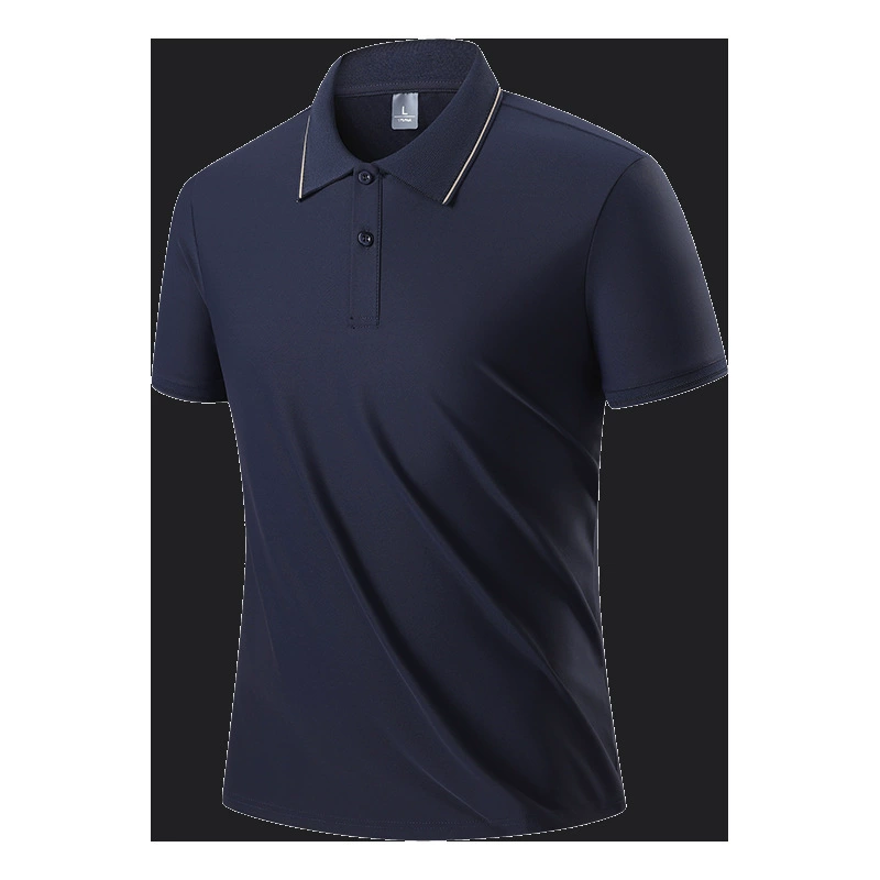 Новая летняя рубашка ПОЛО, женская рубашка с короткими рукавами в полоску, быстросохнущая, впитывающая пот, с вышивкой и принтом, стильные лацканы, оптовая продажа, рабочая одежда для мужчин