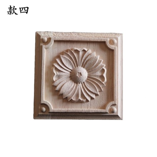 New Dongyang wood carving European style decals solid wood square furniture decals square wood flowers wholesale and retail factory direct sales